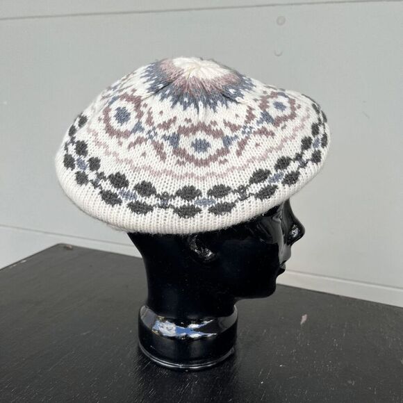 Vintage 70s Hanes Her Way Fair Isle Knit Beret Hat in Soft Pastels, NWOT - Picture 9 of 9